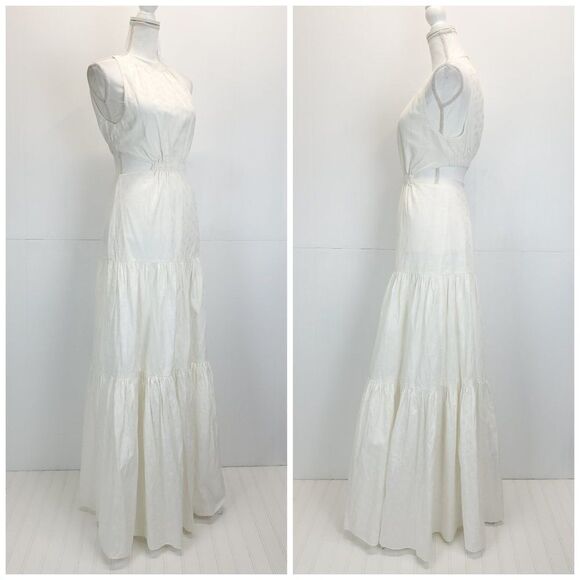 Significant Other Poppy Cut-Out Maxi Dress Ivory White Small - Picture 4 of 13